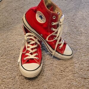 Converse Red High-Top Sneakers Gently Worn